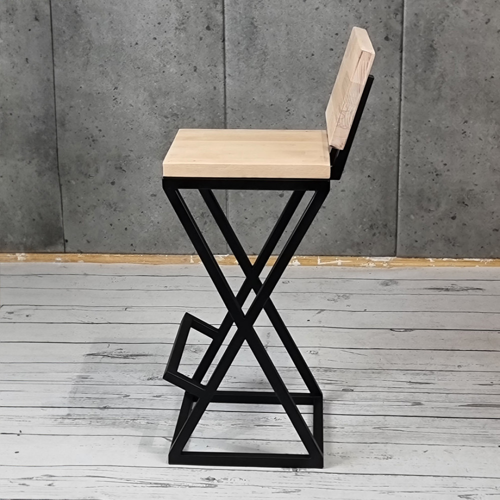 Hoker z oparciem OLBIA w stylu loft
